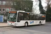 Gather 9203 (KR GA 162) mit Werbung f�r Rheinlack.
Hier mit dem SB55 am Rathaus Lintorf am 2.3.2010.
Gather f�hrt die Linie im Auftrag der Rheinbahn.