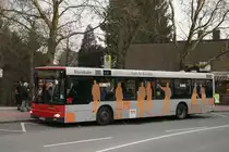 Rheinbahn 7325 (D ZZ 7325) mit Werbung f�r die Messe D�sseldorf.
Aufgenommen mit der Linie 016 nach Ratingen Ost am 2.3.2010.
