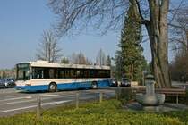 Der Volvo/Hess B10L Nr. 62 am 23.3.2010 im Friedental. Dieser Bus kam zusammen mit Nr. 63 im Jahr 1996 nach Luzern. Die beiden Busse sind inzwischen die ltesten Luzerner Autobusse, welche noch in Betrieb sind.