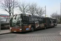 WSW 9962 (W SW 874) mit Werbung f�r das B�ren Ticket.
Aufgenommen am Bahnhof Oberbarmen, 17.3.2010.