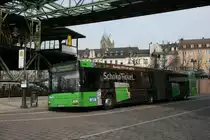 WSW 0166 (W SW 491) mit Werbung f�r das Schoko Ticket.
Aufgenommen am Bahnhof Oberbarmen, 17.3.2010.