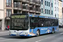 WSW 0601 (W SW 3601) mit Werbung mit WSW Eigenwerbung.
Aufgenommen am Bahnhof Barmen, 17.3.2010.