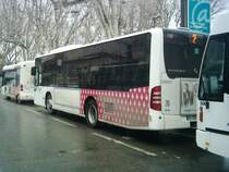 EvoBus MB O 530 K (Citaro) im sdfranzsischen Arles. Der Fuhrpark besteht aus Citaro Solo, Citaro Midi, Cito, VanHool A 300, VanHool A 600 und VanHool A 508. Die Beklebung im Heckbereich ist ein typisches provenzalisches Schema (fr Tischdecke und Klamotten). 