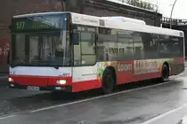 Der MAN NL 263 am 19.Februar 2010 in U/S Barmbek auf der Linie 177 zur bald folgenden Fahrt nach Steilshoop.   