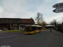 Postauto/PU Steiger Nr. 255 (MAN Lion's City A21) am 31.3.2010 beim Hegifeld. Um 18.43 ab Winterthur f�hrt kein Entlastungsbus mehr nach Hegi, deshalb ist dieser Kurs auch sehr gut gef�llt.