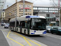 TL - Hess-Swisstrolleybus BGT-N2C  Nr.834 unterwegs in der Stadt Lausanne am 27.03.2010