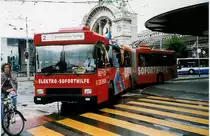Aus dem Archiv: VBL Luzern Nr. 198 NAW/Hess Gelenktrolleybus am 27. Juni 1999 Luzern, Bahnhof (mit Vollwerbung f�r  FREY+CIE )