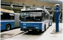 Aus dem Archiv: VBL Luzern Nr. 103/LU 15'012 Volvo/Hess am 13. Juli 1999 Luzern, Bahnhof