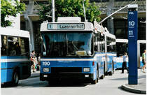 Aus dem Archiv: VBL Luzern Nr. 190 NAW/Hess Gelenktrolleybus am 26. Juli 1999 Luzern, Bahnhof