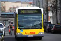 Wagen 2159 als Linie 240 auf der Weitlingstrae kurz hinter der Haltestelle S+U Lichtenberg am 09.04.2010