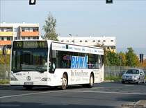 Bus Mercedes-Benz 0 530 N (Citaro) mit Werbung  BHW Ihr Finanzpartner fr Haus, Geld, Private Vorsorge - Fr meine Zukunft sehe ich blau  auf der Linie 70 nach Dresden-Pennrich, 18.10.2006

