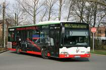 Vestische 2155 (RE VS 2155) wirbt fr Rexin.
Aufgenommen am HBF Wanne Eickel am 5.4.2010.