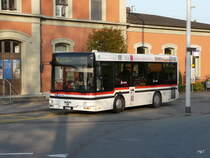 Ortsbus Wohlen - MAN AG 7915 unterwegs auf der Linie 6 bei den Bushaltestellen vor dem Bahnhof Wohlen am 22.04.2010