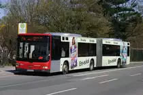 Rheinbahn 8323 (D XN 8323) macht Werbung f�r Em-Eukal.
Aufgenommen in Ratingen Lintorf am 6.4.2010.