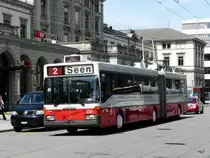 Stadtbus Winterthur - Trolleybus Mercedes O 405 GTZ  Nr.150 unterwegs auf der Linie 2 in Winterthur am 11.05.2010