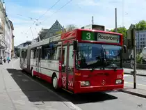 Stadtbus Winterthur - Trolleybus Mercedes O 405 GTZ Nr.153 unterwegs auf der Linie 3 in Winterthur am 11.05.2010