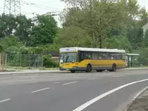 Schienenersatzverkehr-Bus im Blockdammweg Berlin. Fahrzeug B-CM 2301 der Magasch GmbH & Co. KG, Omnibusverkehr  Der Wilmersdorfer , am 22.5.2010 in der Ehrlichstra�e Berlin Karlshorst.