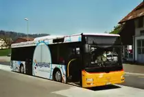 Stutz, Jonen Nr. 216/ZH 227'131 MAN (ex Nr. 20) am 24. April 2010 Aeugstertal, Kloster (mit Vollwerbung f�r  Einkaufscenter Zugerland )