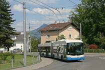 Der Hess/Vossloh-Kiepe BGT-N2C  Swisstrolley 3  Nr. 218 am 25. Mai 2010 am oberen Ende der Bodenhofstrasse.