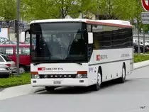 Setra S 315 UL  VS 95746 von Ruffiner mit SBB anschrift in Bahnhof Leuk am 10.05.2010