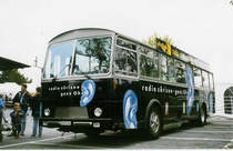 Aus dem Archiv: Radio Zrisee, Rapperswil SG 131'744 FBW/Tscher (ex VZO Grningen Nr. 32) am 3. Oktober 1998 Rti, Jubilum 50 Jahre VZO