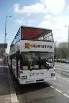 BERLIN, 10.04.2010, Sightseeing-Bus am Alexanderplatz