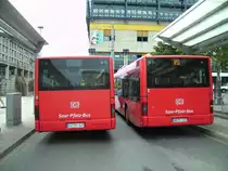 MAN Busse am Saarbr�cker Hauptbahnhof. Die Aufnahme des Foto war am 12.07.2010.