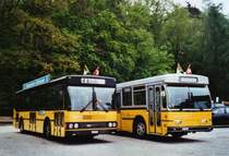 Bustag 2010 in Schaffhausen: Ruklic, Schaffhausen SH 39'570 Scania/FHS und Wanner, Schleitheim SH 58'045 Saurer/Hess SH am 16. Mai 2010 Schaffhausen, Solenberg