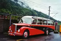 80 Jahre Postautostrecke auf die Griesalp: Gafner, Gwatt BE 26'724 Saurer/R&J (ex ASKA Aeschi Nr. 9) am 29. Mai 2010 Reichenbach, Bahnhof