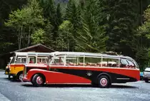 80 Jahre Postautostrecke auf die Griesalp: Gafner, Gwatt BE 26'724 Saurer/R&J (ex ASKA Aeschi Nr. 9) am 29. Mai 2010 Kiental, Tschingel