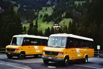 80 Jahre Postautostrecke auf die Griesalp: PostAuto Bern BE 90'275 Mercedes/Kusters (ex Portenier, Adelboden Nr. 7) und BE 92'064 Mercedes/Kusters (ex Portenier, Adelboden Nr. 5) am 29. Mai 2010 auf der Griesalp
