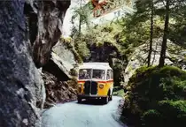 80 Jahre Postautostrecke auf die Griesalp: Schmid, Th�rishaus BE 26'760 Saurer/Gangloff (ex Geiger, Adelboden Nr. 3) am 29. Mai 2010 in der Griesschlucht