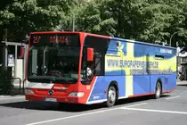 Gl�ckauf Reisen (AC GN 413) macht Werbung f�r die Europaferienwerke.de.
Aachen Theaterplatz, 4.6.2010.