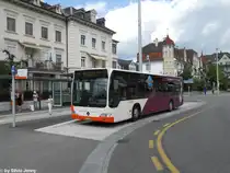 BSU Nr. 77 ''Moonliner'' (Mercedes CitaroII O530) am 27.7.2010 beim Hauptbahnhof von Solothurn. Da auch die BSU einige Moonliner Linien betriebt, haben auch diese einen Bus mit dementsprechender Vollwerbung im Einsatz.