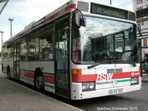 Mercedes Bus von Saar Pfalz Bus am Hauptbahnhof in Saarbr�cken. Die Aufnahme des Foto war am 09.08.2010.