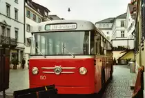 Jubil�um 60 Jahre Trolleybus in Winterthur: WV Winterthur Nr. 50 Saurer/Saurer Trolleybus am 19. Juni 2010 Winterthur, Marktplatz (Foto: Lukas Doyon)