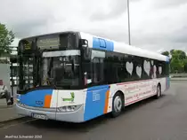 Solaris Urbino am Bahnhof Brebach bei Saarbr�cken. Der Bus geh�rt der Firma Baron Reisen.