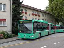 Fabrikneuer Mercedes Citaro mit der Betriebsnummer 724, kurz nach in Betirebnahme, auf der Linie 34 an der Endhaltestelle Habermatten. Die Aufnahme stammt vom 17.08.2010.