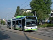 Mercedes Citaro mit der Vollwerbung fr Erdgas und Biogas an der Haltestelle Zoo Dorenbach. Die Aufnahme stammt vom 04.09.2010.