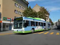 Mercedes Citaro 728 mit der Vollwerbung f�r Erdgas und Biogas f�hrt als Dienstfahrt Richtung Claraplatz. Die Aufnahme stammt vom 05.09.2010. 
