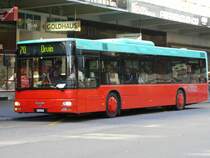 MAN Bus der VB Biel.. Bus Nr 203 ..Eingeteilt auf der Linie 70 in der Bahnhofsstrasse von Biel-Bienne am warten auf Fahrgste.. Foto vom 05.09.2006