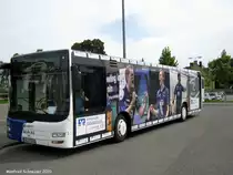 MAN Lions City der Firma Baron Reisen an der Haltestelle Brebach Bahnhof. Die Aufnahme des Foto war am 06.09.2010.