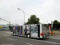 MAN Lions City der Firma Baron Reisen an der Haltestelle Saarbr�cken R�merkastell. Die Aufnahme des Foto war am 06.09.2010.