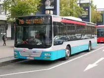 Noch nicht im DB-Rot - MAN Lion's City der BRN wartet am HBF Mannheim auf die n�chste Fahrt. 01.09.2010 um 13:00 Uhr. 