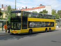 MAN Lion's City DD (Doppelstock) auf der Linie M27 nach S+U Bahnhof Jungfernheide am S+U Bahnhof Pankow.