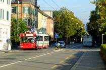 Stadtbus Winterthur Nr. 146 (Mercedes-Benz/ABB O405GTZ) am 22.9.2010 unterwegs auf der Linie 2 bei der Haltestelle  Depot . 