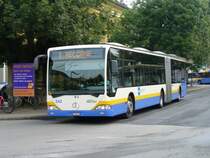 Mercedes-Citaro Regio-Bus Nr 242 .. Ne 109242 bei der Ausfahrt von der Haltestelle vor dem Bahnhof in La Chaux de Fonds am 07.09.2007