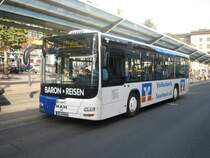 Ein neuer MAN LIONS CITY Bus der Firma Baron Reisen fhrt im Auftrag von Saar-Pfalz-Bus Linienverkehr in Saarbrcken.