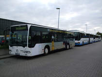 Kstenbus mit Bierwerbung abgestellt in Hhe ZOB Rostock Hauptbahnhof/Sd.(12.10.10)