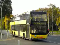 MAN Lion's City DD (Doppelstock) auf der Linie 150 nach S-Bahnhof Buch am U-Bahnhof Osloer Stra�e.